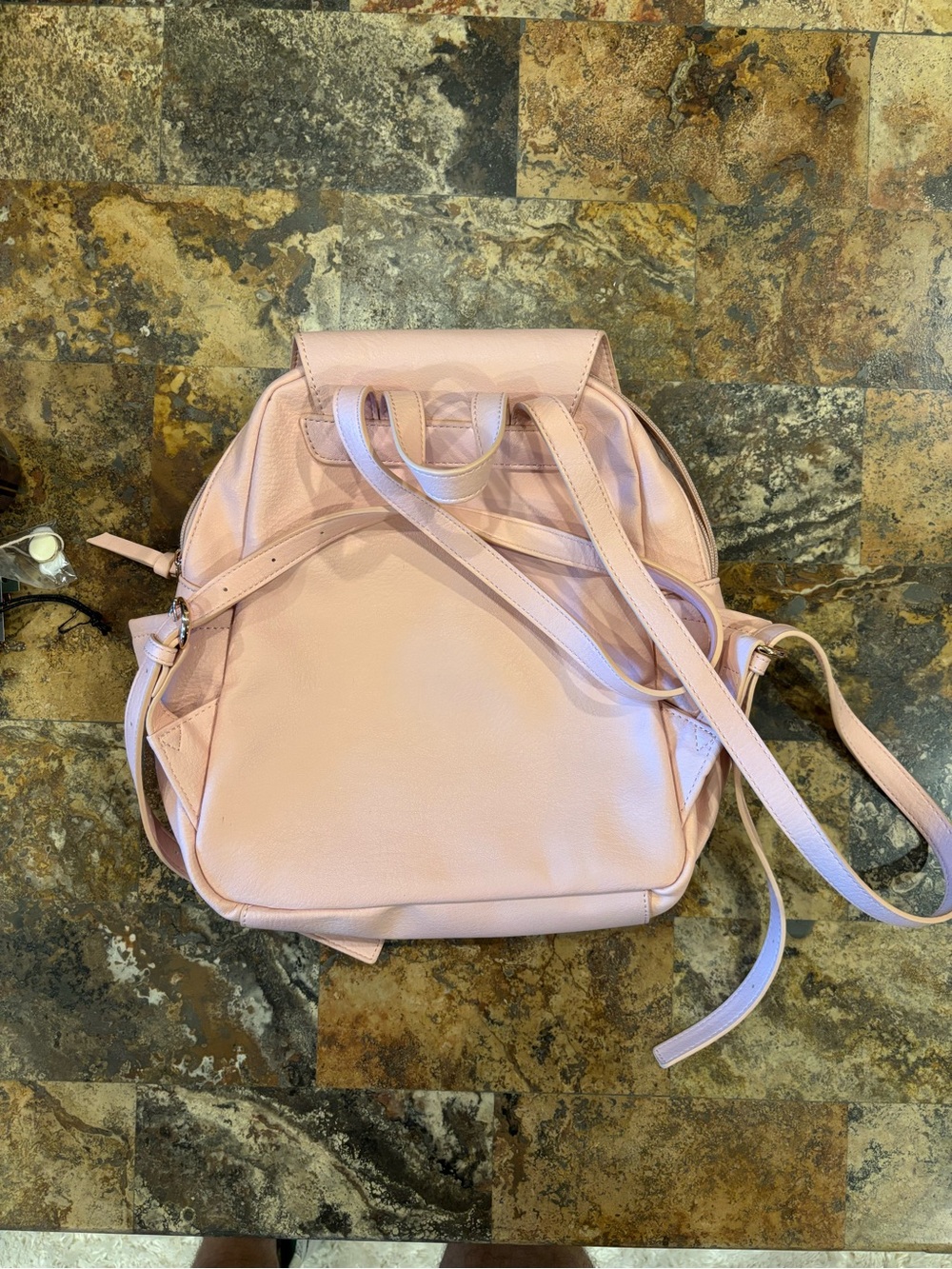 LC Lauren Conrad Pale Pink Faux Leather Backpack